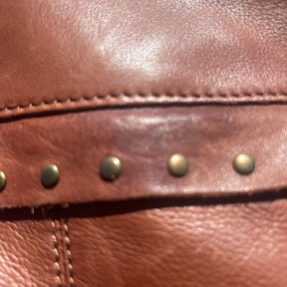 NWT ASHWOOD By Harrods Bison Genuine Leather Large Handbag Cognac Retail $150 - Picture 6 of 13